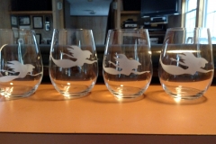 Etched wine glasses